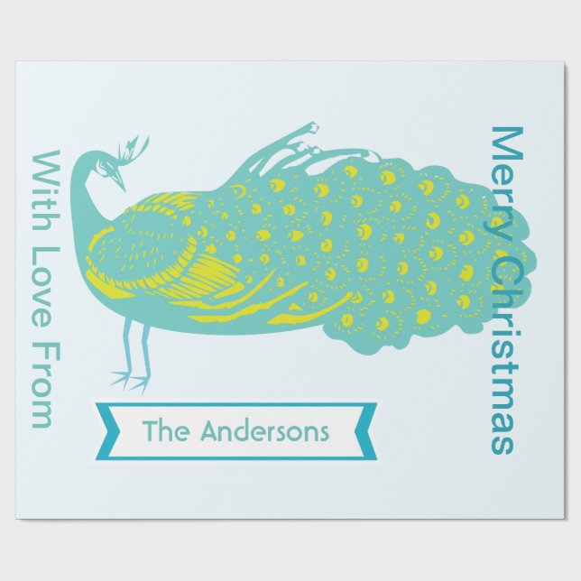 Regalo Papel de ajuste de vacaciones de pavo real persona (Superficie plana)