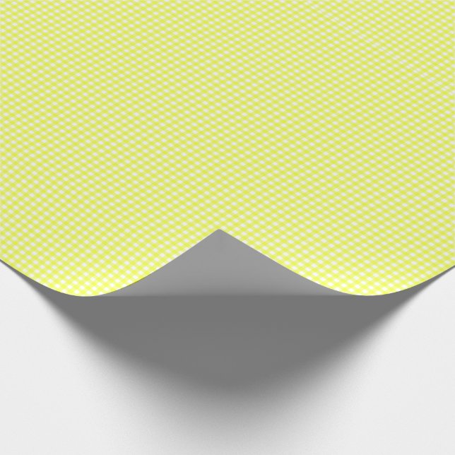 Regalo Papel de ajuste de Yellow Gingham Checkered (Esquina)