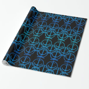 Regalo Papel de ajuste del ángulo azul náutico