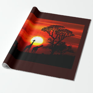 Regalo Papel de ajuste del atardecer africano