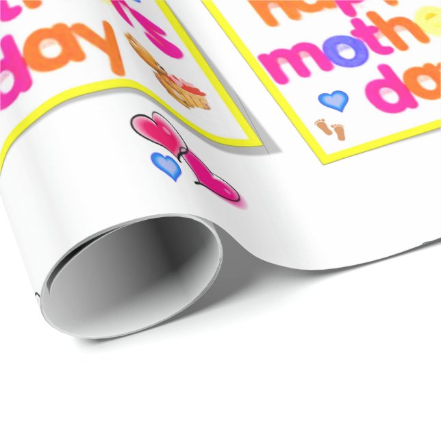 Regalo Papel de ajuste del día de la madre (Esquina del rollo)