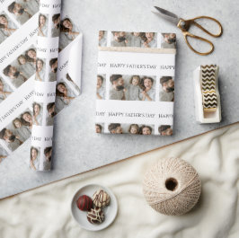 Regalo Papel de ajuste del día del padre con 3 fotos y te