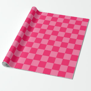 Regalo Papel de ajuste del patrón de chequeador rosa cali