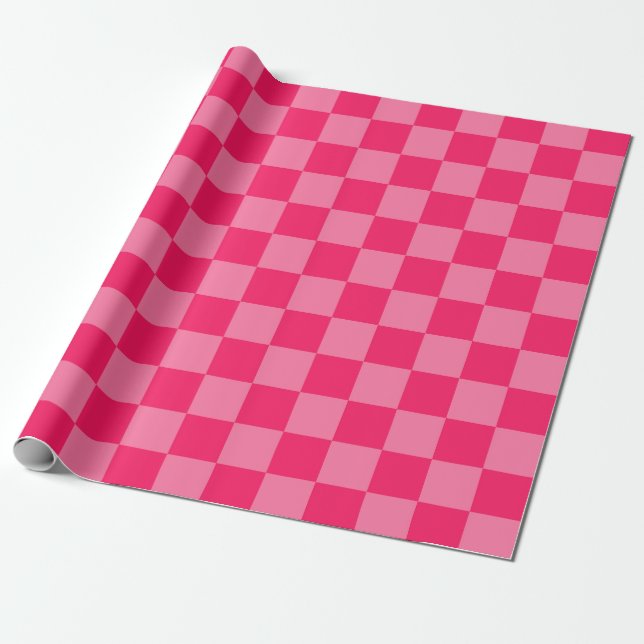 Regalo Papel de ajuste del patrón de chequeador rosa cali (Desenrollado)