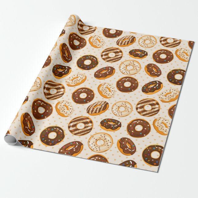 Regalo Papel de ajuste del patrón de donut (Desenrollado)