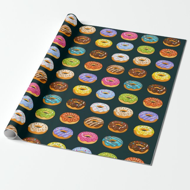 Regalo Papel de ajuste del patrón de donut (Desenrollado)