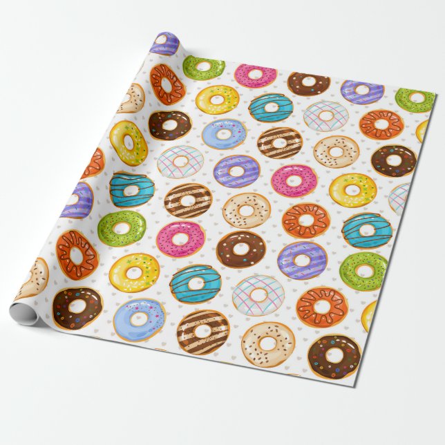 Regalo Papel de ajuste del patrón de donut (Desenrollado)