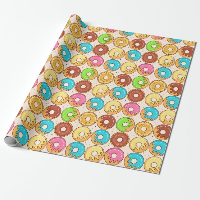 Regalo Papel de ajuste del patrón de donut (Desenrollado)