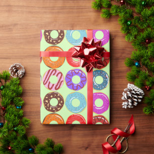 Regalo Papel de ajuste del patrón de donut delicioso