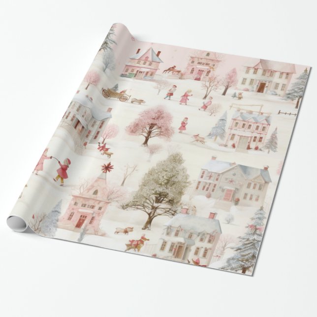 Regalo Papel de ajuste del patrón de éfemera de Navidades (Desenrollado)