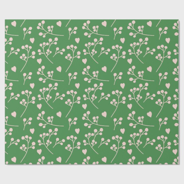 Regalo Papel de ajuste del patrón de hojas de flores (Superficie plana)