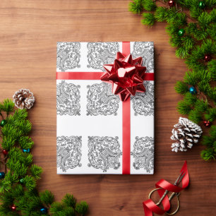 Regalo Papel de ajuste del patrón de mosaico cardíaco
