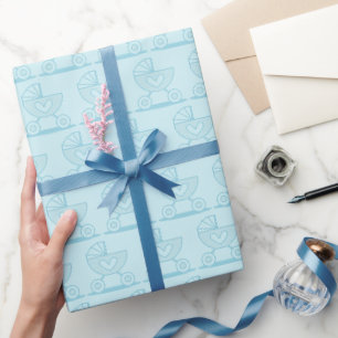 Regalo Papel de ajuste del patrón de rodillos azules