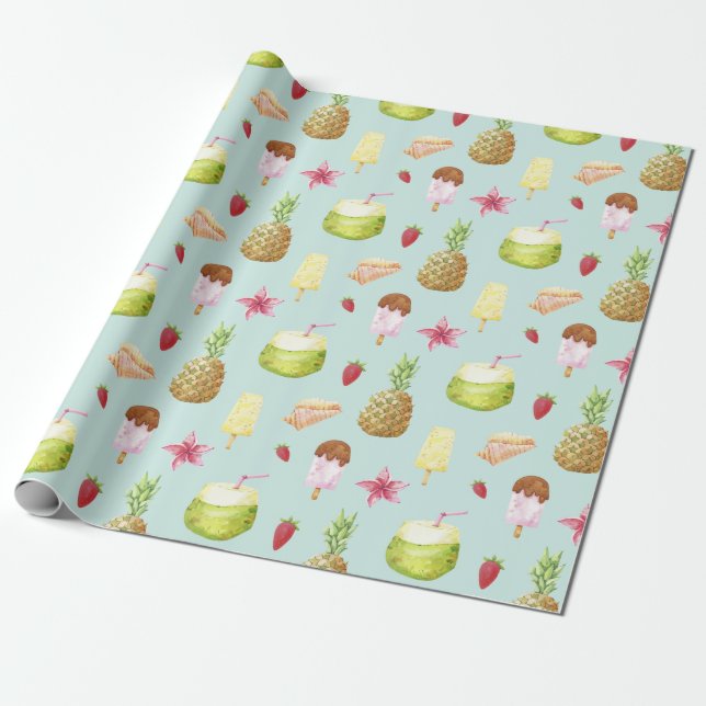 Regalo Papel de ajuste del patrón de verano (Desenrollado)