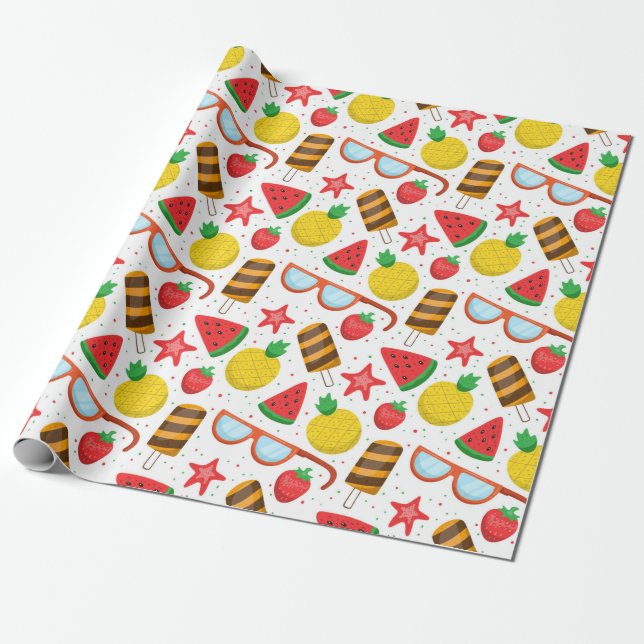 Regalo Papel de ajuste del patrón de verano (Desenrollado)
