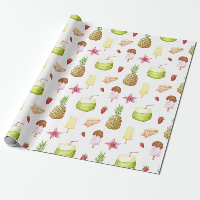 Regalo Papel de ajuste del patrón de verano (Desenrollado)