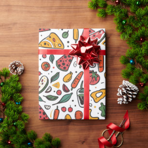 Regalo Papel de ajuste del patrón del día de la pizza F