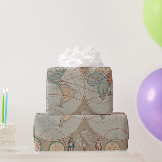 Regalo Papel de ajuste del patrón del mapa del mundo anti (Regalos de fiesta)