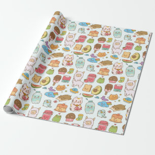Regalo Papel de ajuste del patrón Kawaii