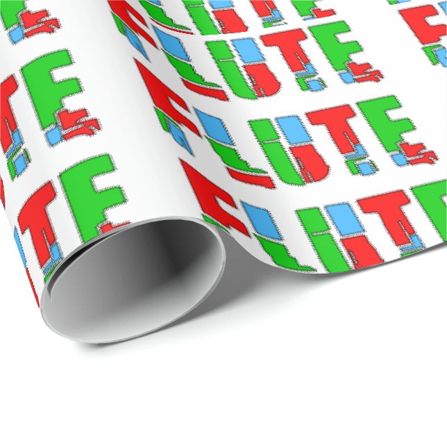 Regalo Papel de ajuste del texto de los parches de flauta (Esquina del rollo)
