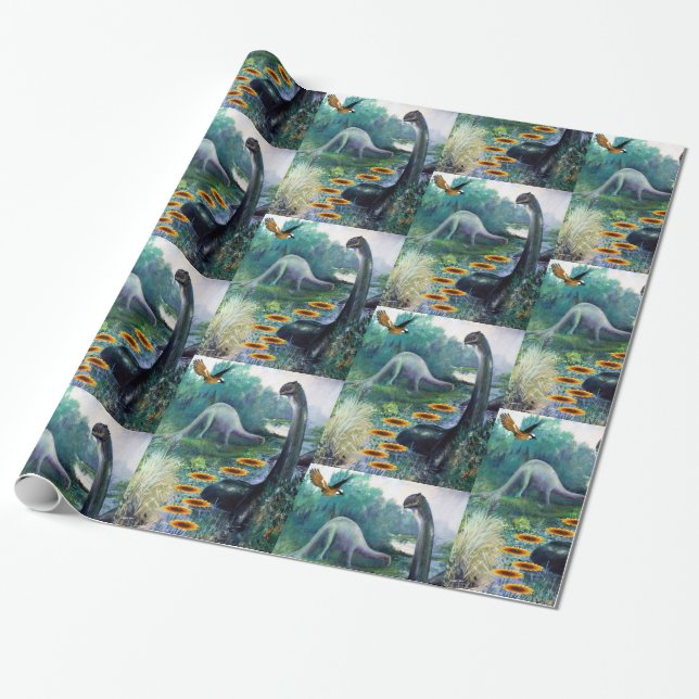 Regalo Papel de ajuste Dinosaurios (Desenrollado)