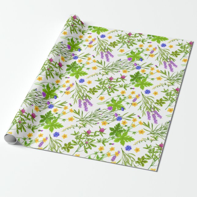 Regalo Papel de ajuste floral simple (Desenrollado)