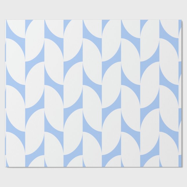 Regalo Papel de ajuste geométrico moderno azul y blanco (Superficie plana)