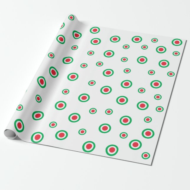 Regalo Papel de ajuste Groovy Green Dots (Desenrollado)