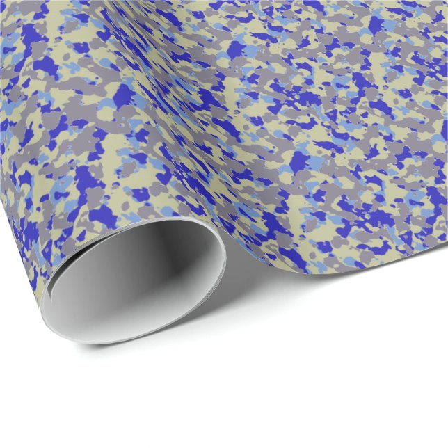 Regalo Papel de ajuste HAMbWG - Camuflaje azul (Esquina del rollo)