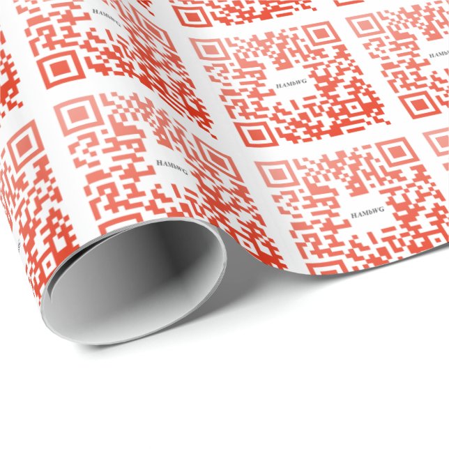 Regalo Papel de ajuste HAMbWG - Diseño de código QR rojo (Esquina del rollo)