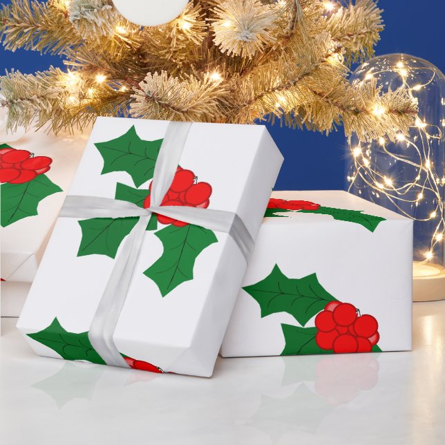 Regalo Papel de ajuste holly (Vacaciones)