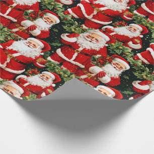 Regalo Papel de ajuste Holly Jolly Retro Santas