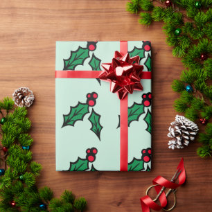 Regalo Papel de ajuste holly para Navidades verdes de la