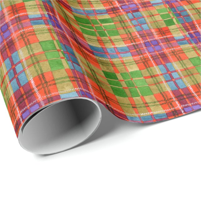 Regalo Papel de ajuste MAC RAE TARTAN (Esquina del rollo)