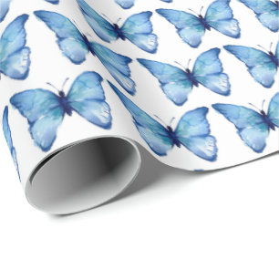 Regalo Papel de ajuste - Mariposa azul acuarela