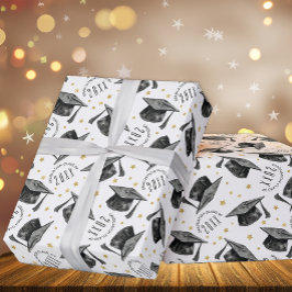 Regalo Papel de ajuste moderno para graduación en blanco 