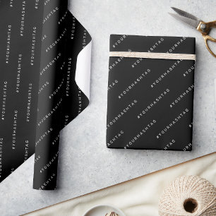 Regalo Papel de ajuste negro personalizado #Hashtag Matte