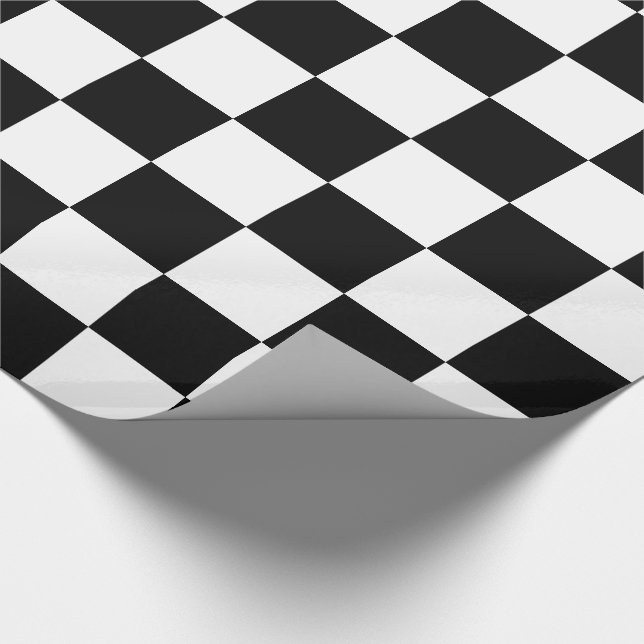 Regalo Papel De Ajuste Negro Y Blanco (Esquina)