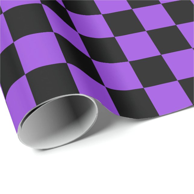 Regalo Papel de ajuste negro y morado grande (Esquina del rollo)