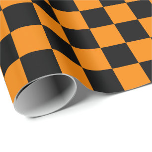 Regalo Papel de ajuste negro y Naranja grande
