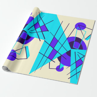 Regalo Papel de ajuste Neon Blue Retro de 80
