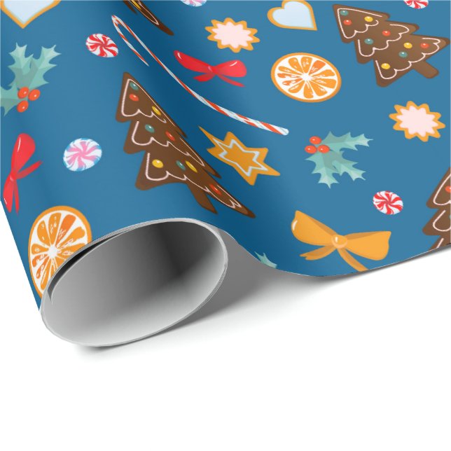 Regalo Papel de ajuste para Año Nuevo . (Esquina del rollo)