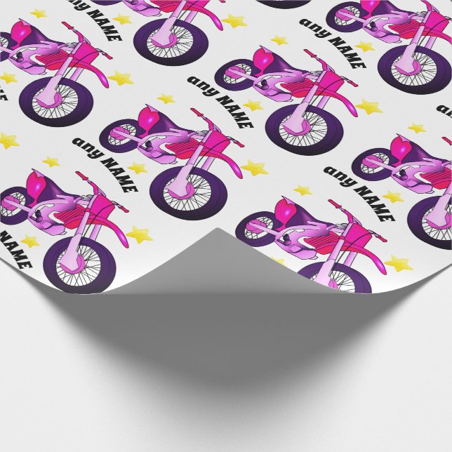 Regalo Papel de ajuste para motocicletas rosas y mensajes (Esquina)