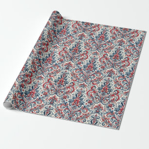 Regalo Papel de ajuste patriótico de Damask