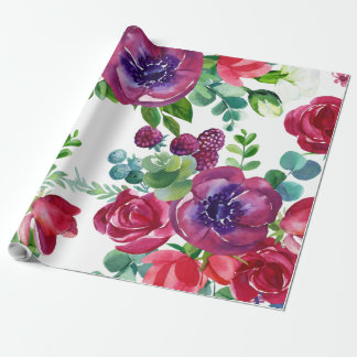Regalo Papel de ajuste - Patrón floral acuático