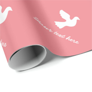 Regalo Papel de ajuste personalizado con palomas blancas