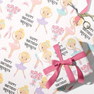 Regalo Papel de ajuste personalizado de Blonde Ballerina