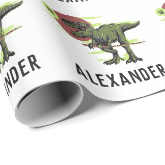 Regalo Papel de ajuste personalizado de dinosaurios
