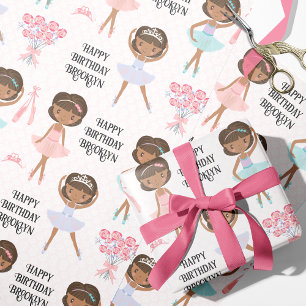 Regalo Papel de ajuste personalizado de la Ballerina Negr
