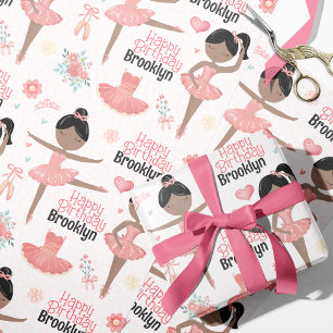 Regalo Papel de ajuste personalizado de la Ballerina Negr